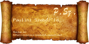 Paulini Szebáld névjegykártya
